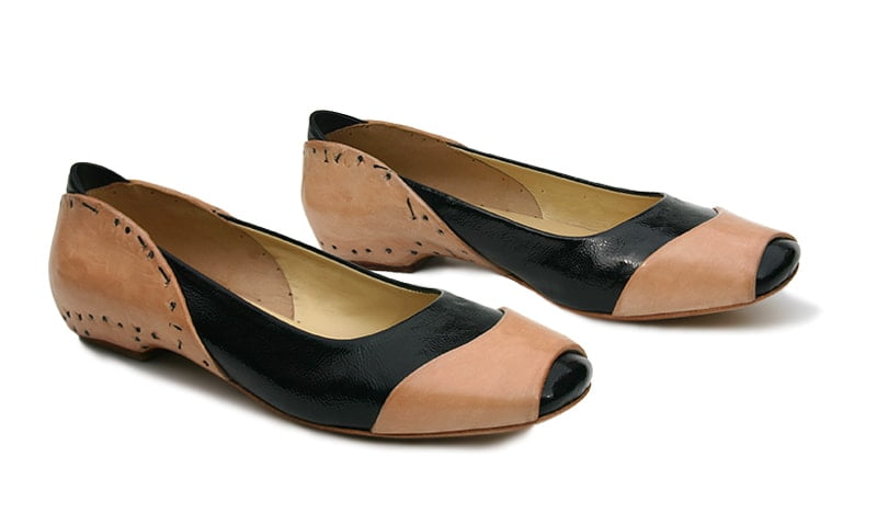 Bordo-shoes-side Inside out- flat ballet shoes