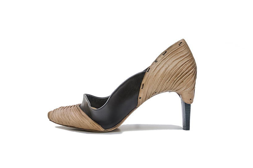 Wave shoes side High heel pumps with wave like design